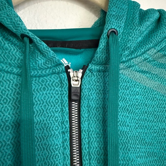 adidas Teal Zip Up Sweater - Picture 3 of 5